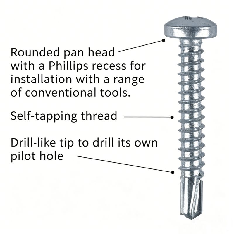 pan head self drilling screws figure